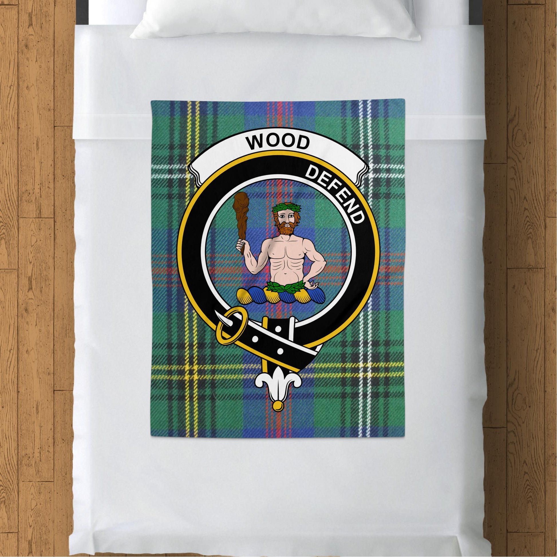 Scottish Clan Wood Defend Tartan Throw Blanket - Living Stone Gifts