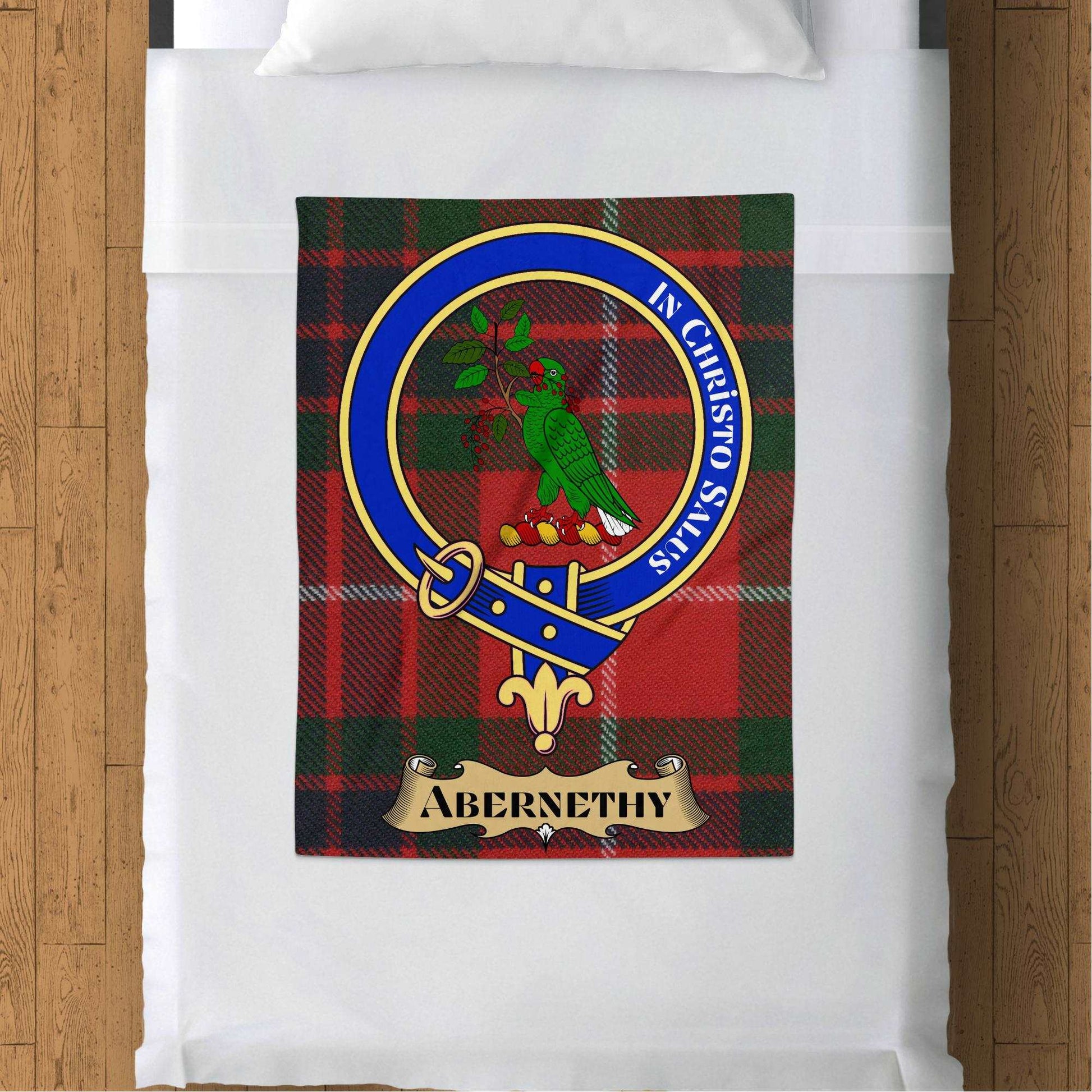 Abernethy Scottish Tartan Crest Throw Blanket - Living Stone Gifts