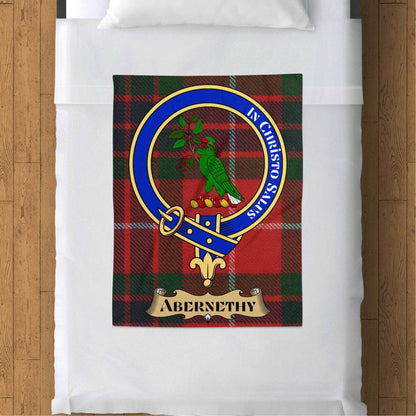 Abernethy Scottish Tartan Crest Throw Blanket - Living Stone Gifts