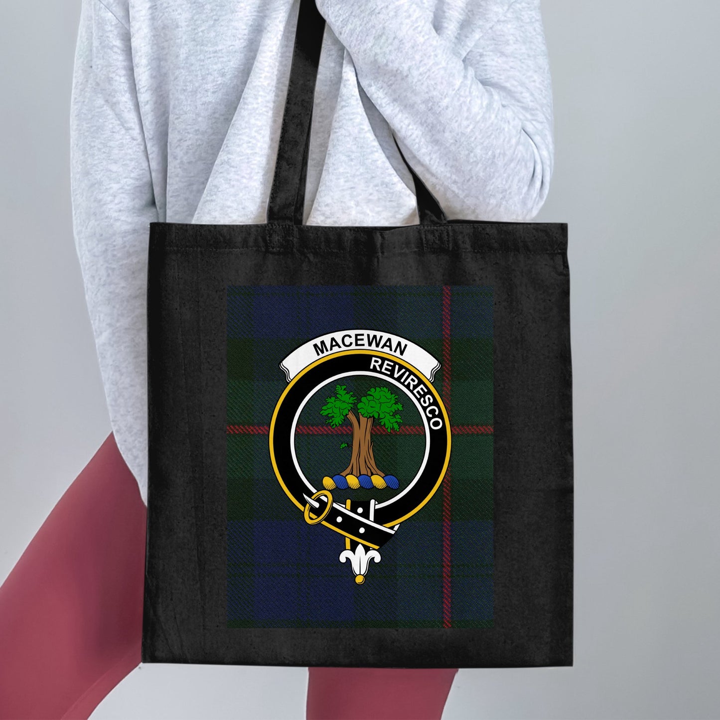 Clan Macewan Scottish Crest Tartan Tote Bag - Living Stone Gifts