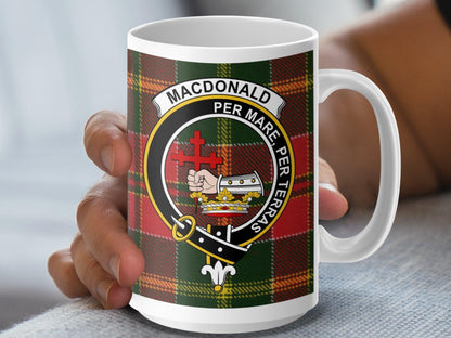 Scottish Clan Macdonald Crest Tartan Plaid Design Mug - Living Stone Gifts