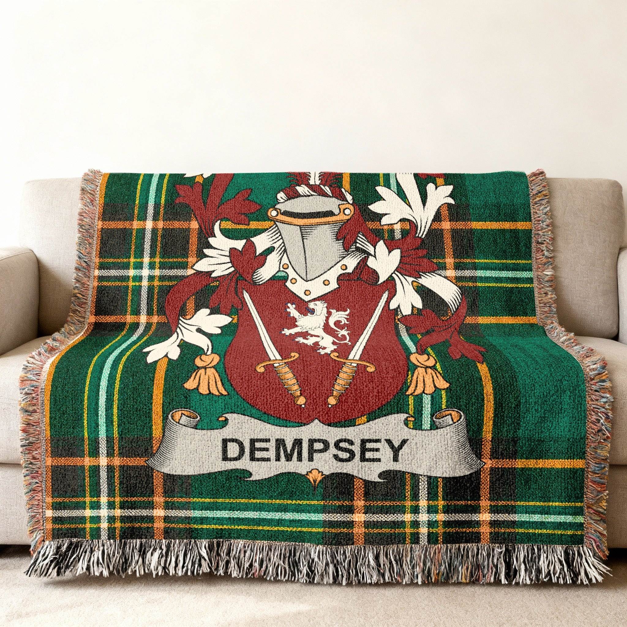 Dempsey Family Crest Tartan Plaid Blanket product type
