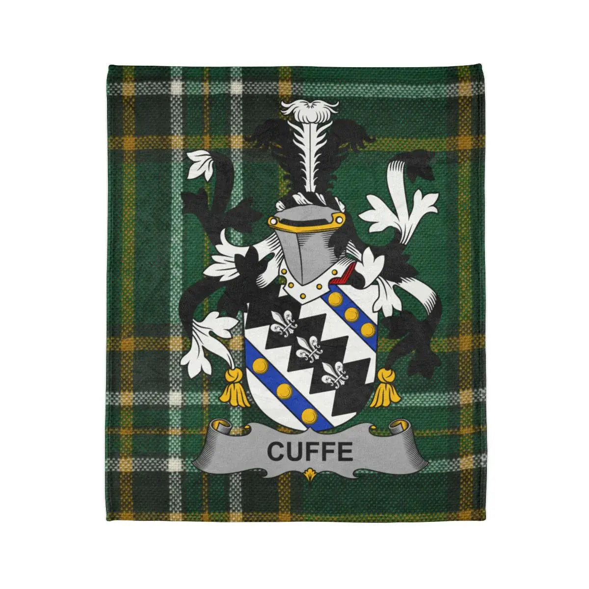 Cuffe Family Crest with Green Tartan Pattern product type