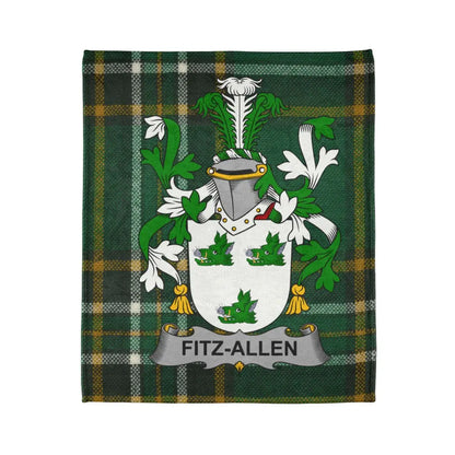 Fitz-Allen Family Crest Green Tartan Blanket product