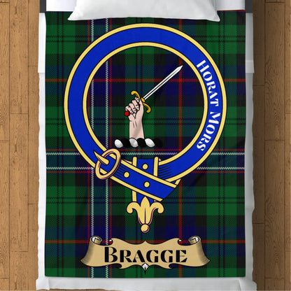 Clan Bragge Crest Scottish Tartan Throw Blanket - Living Stone Gifts