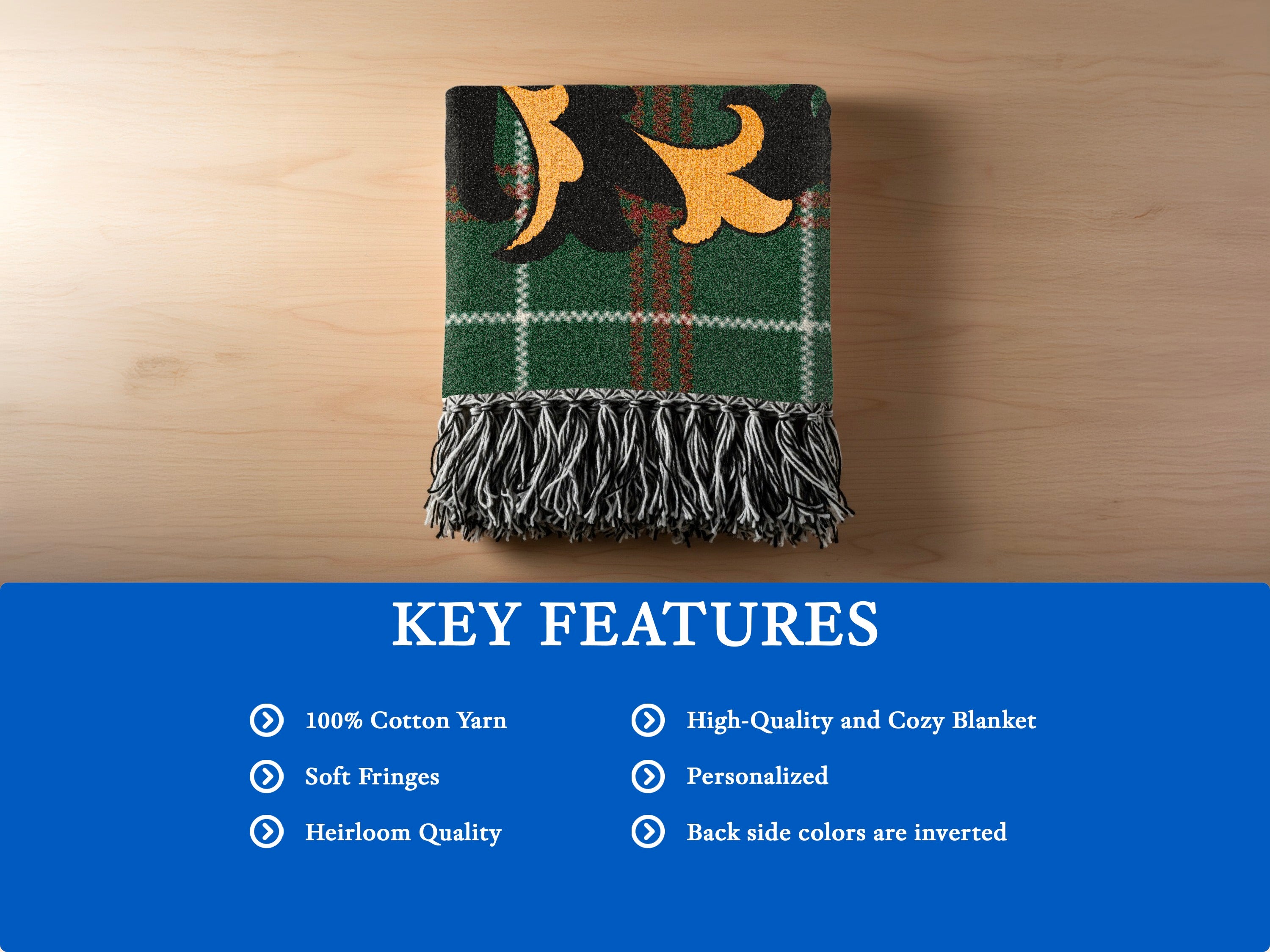 Morris Welsh Crest Woven Blanket | Welsh Heritage Gift