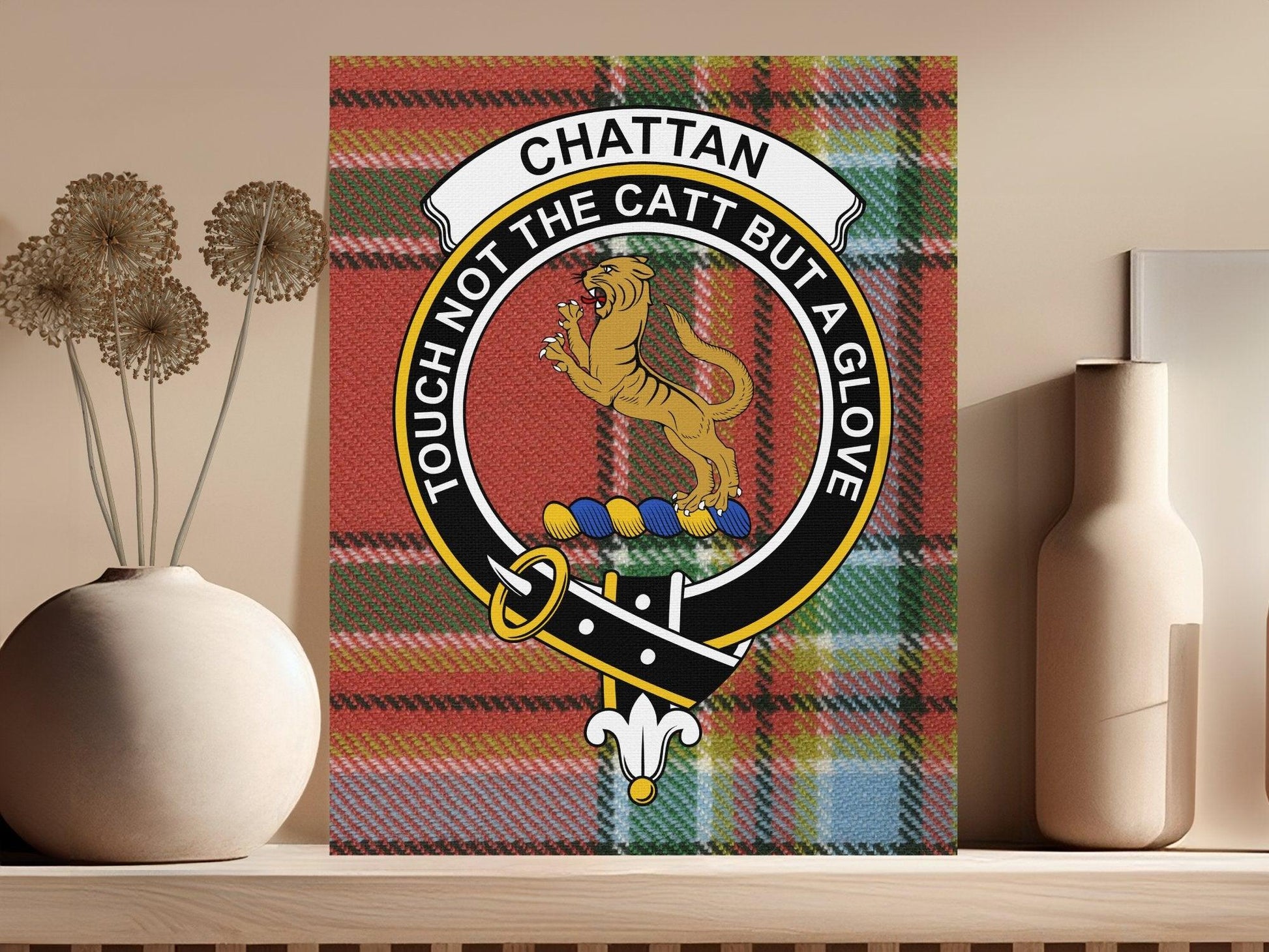 Chattan Clan Crest Plaque Touch Not This Cat Product