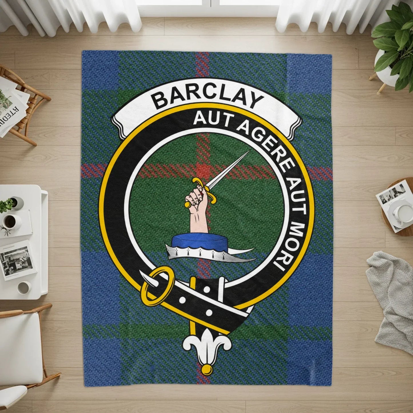 Barclay Family Crest Aut Agere Aut Mori Rug product
