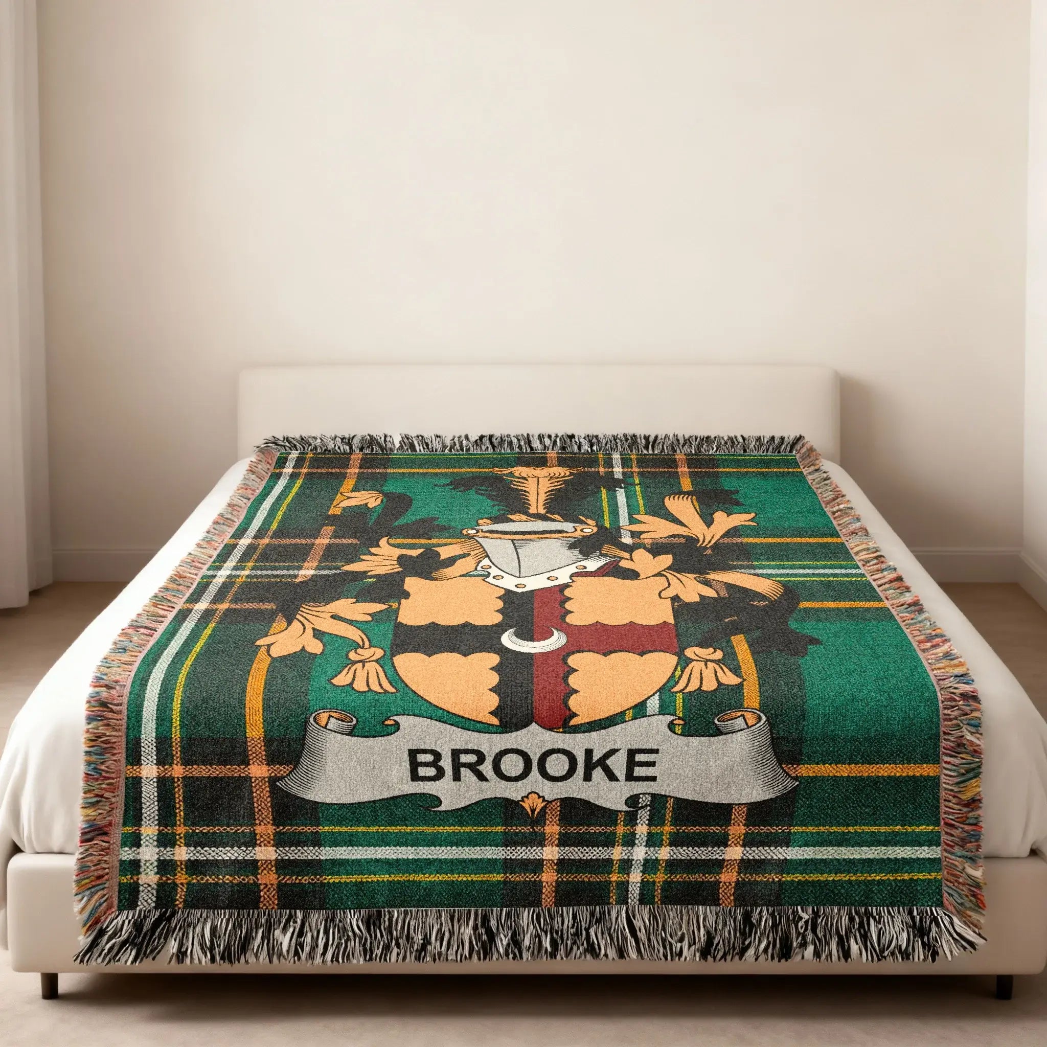 Brooke Family Name Plaid Heraldry Coat Arms Blanket product type