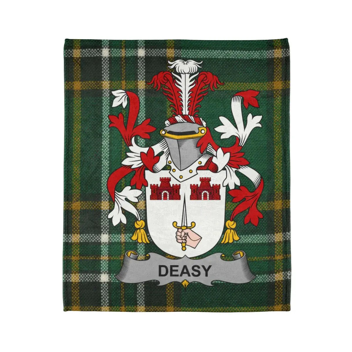 Deasy Green Plaid Family Crest Blanket product type