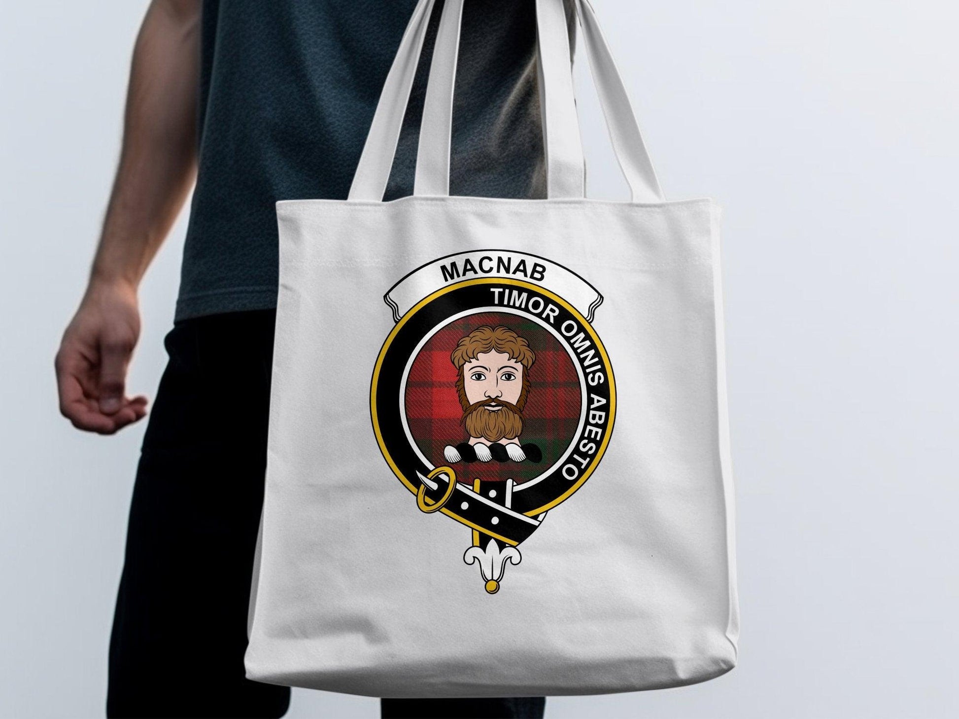 MacNab Timor Omnis Abesto Clan Crest Tote Bags - Celtic Ancestry Gifts