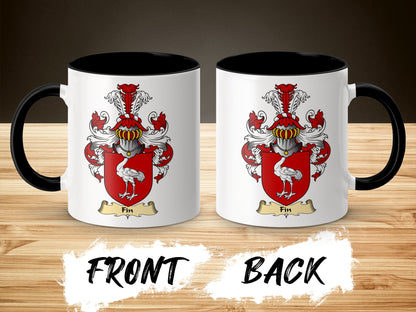 Clan Fin Scottish Coat of Arms Accent Coffee Mug - Living Stone Gifts