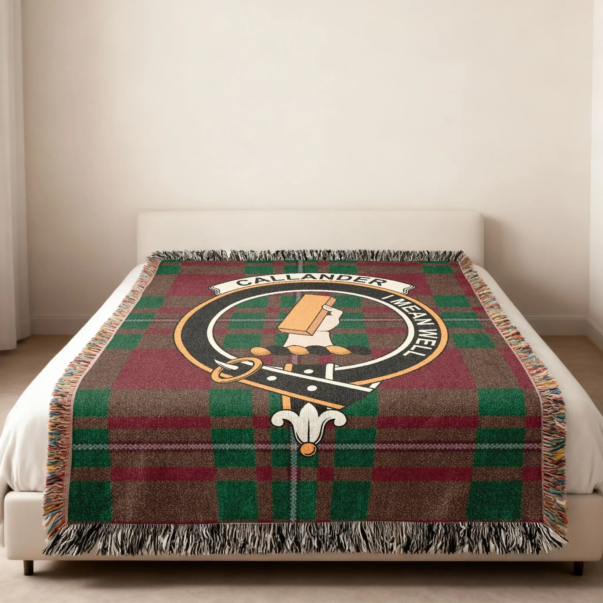 Callander Mean Well Tartan Blanket with Plaid Design