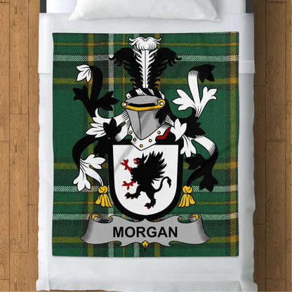 Morgan Surname Irish Tartan Throw Blanket - Living Stone Gifts