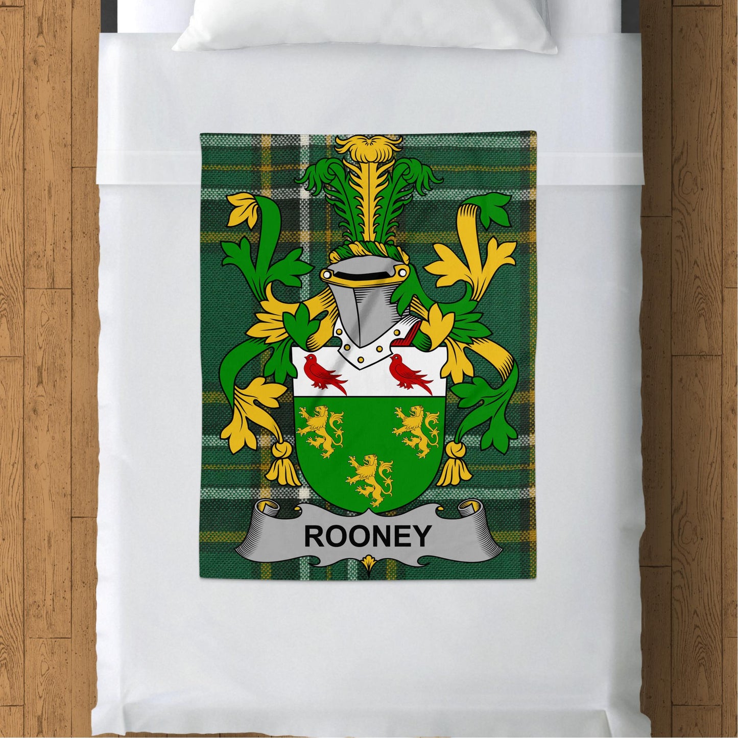 Rooney Surname Irish Tartan Throw Blanket - Living Stone Gifts