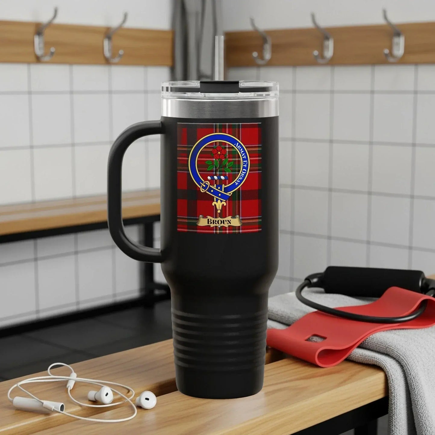 Highland Bicycle Plaid Black Tumbler product