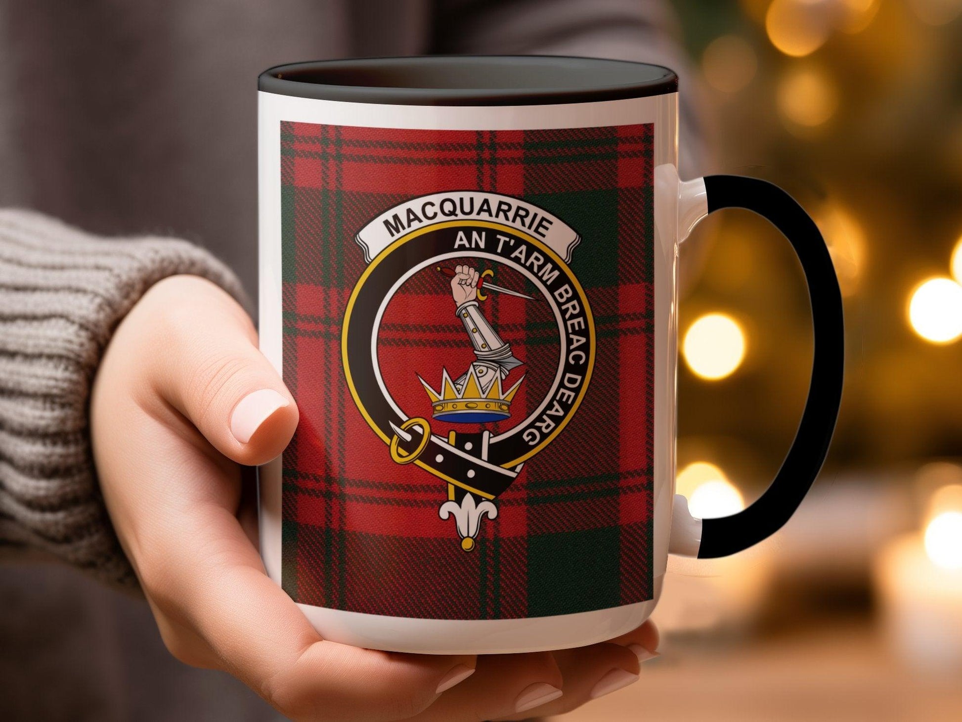 MacQuarrie Clan Tartan Crest Scottish Souvenir Mug - Living Stone Gifts