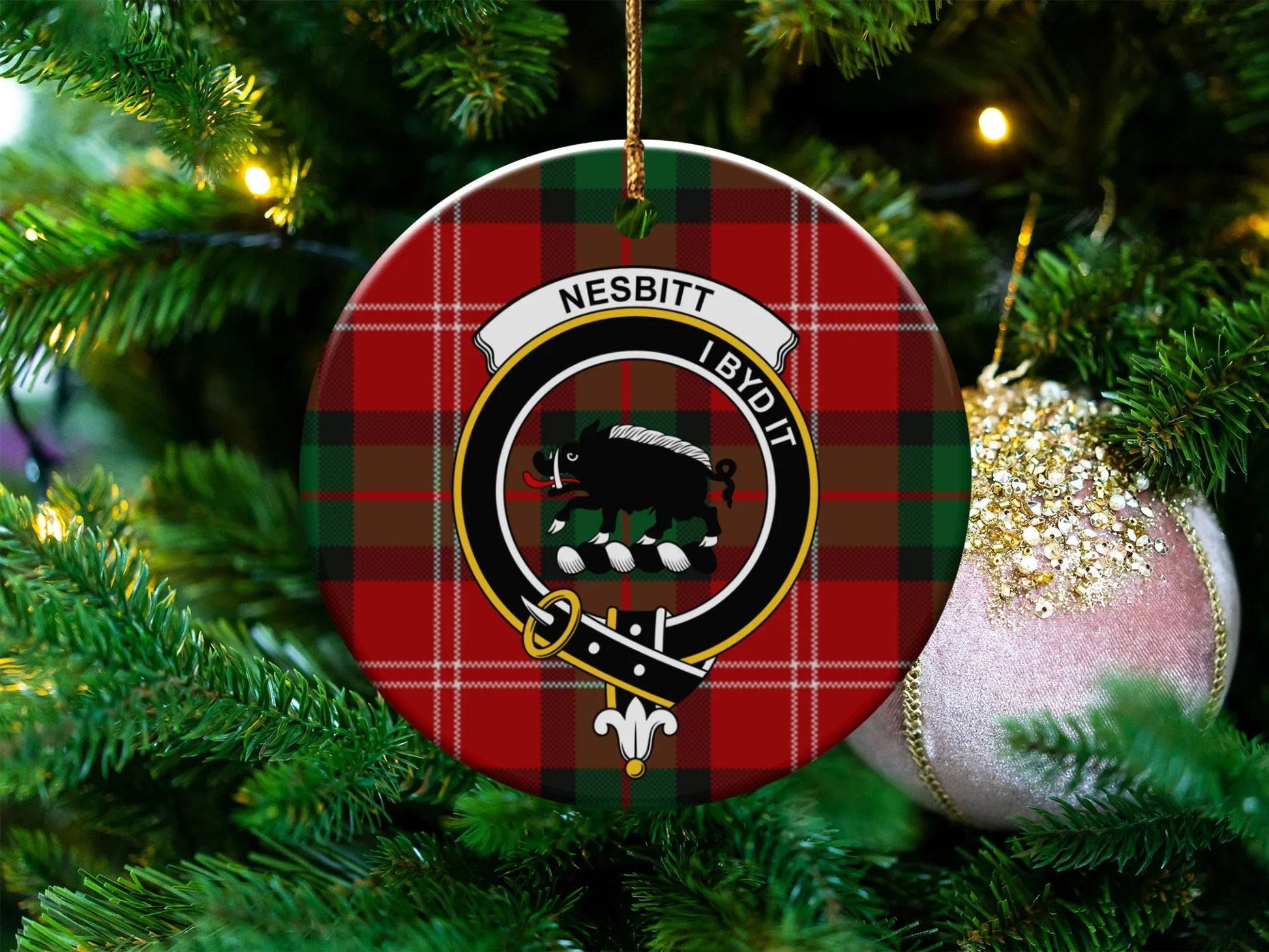 Nesbitt Family Crest Christmas Tree Ornament product type