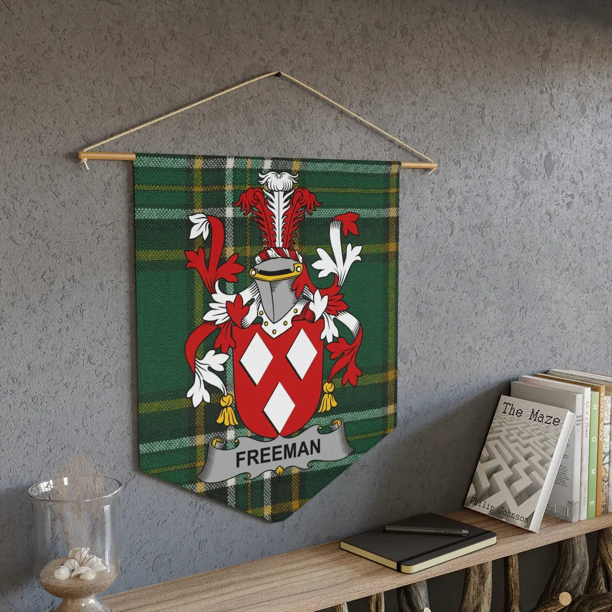 Freeman Family Crest Heraldic Wall Hanging Banner product
