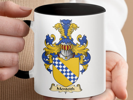 Menteith Clan Surname Coat of Arms Design Mug - Living Stone Gifts