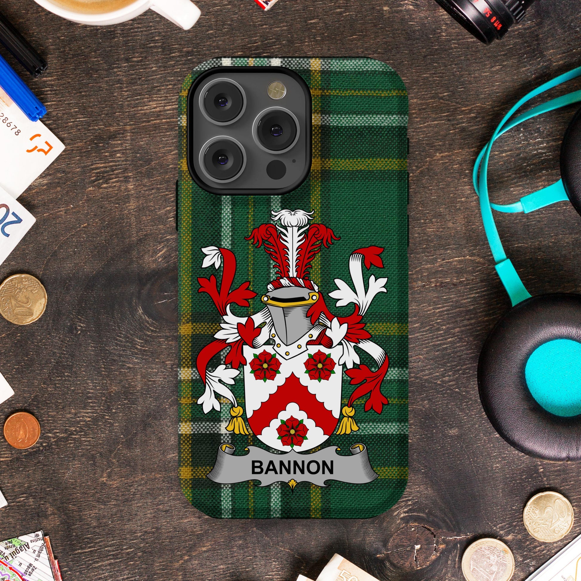 Bannon Irish family Crest design Cell Phone Cover - Celtic Ancestry Gifts