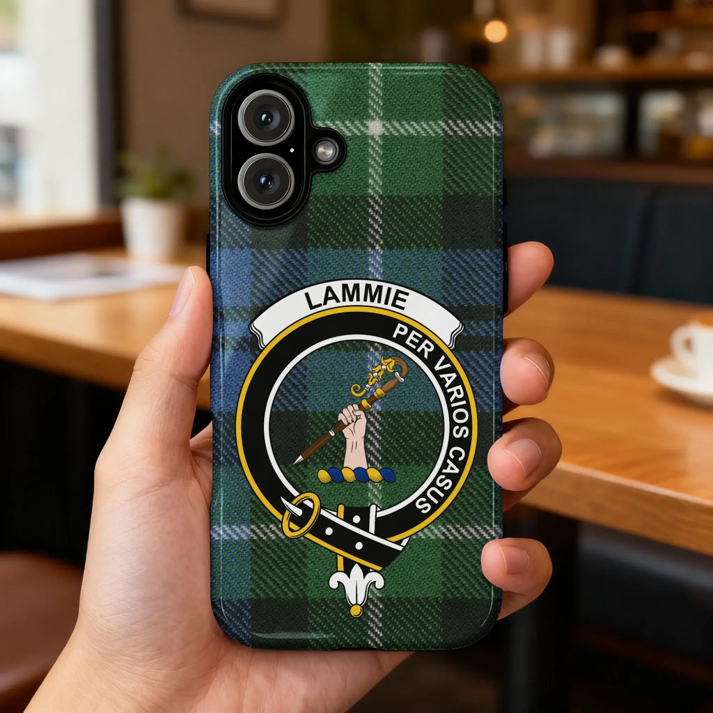 Lammie Per Varios Casus Clan Crest Tartan Phone Case