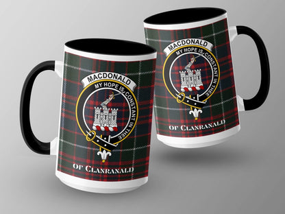 MacDonald Clanranald Crest Tartan Mug - Living Stone Gifts