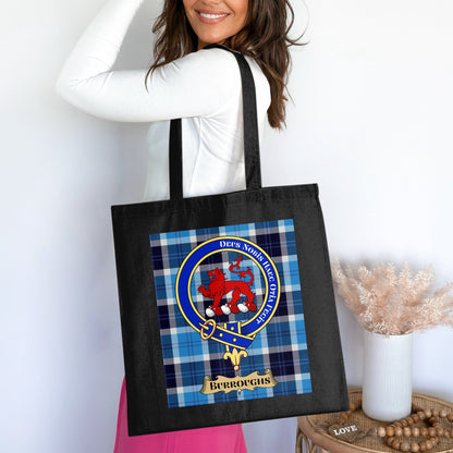 Burroughs Clan Crest Scottish Tartan Tote Bag - Living Stone Gifts