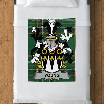 Young Surname Irish Tartan Throw Blanket - Living Stone Gifts