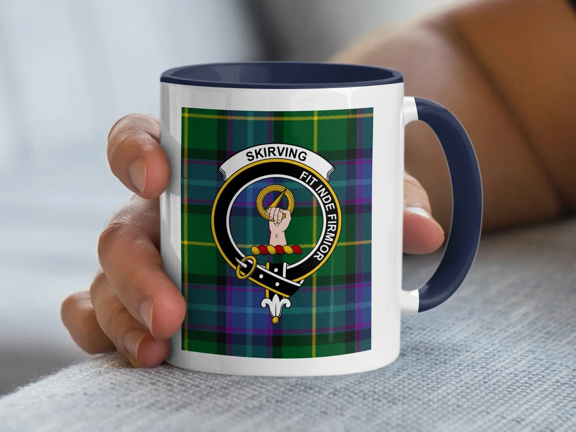 Clan Skirving Tartan Crest Mug Scottish Pride