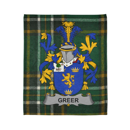 Greer Family Crest and Tartan Design Blanket product type
