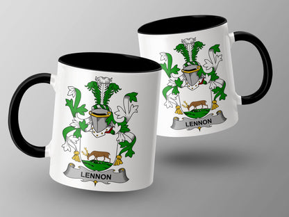 Lennon Surname Irish Coat of Arms Mug - Living Stone Gifts