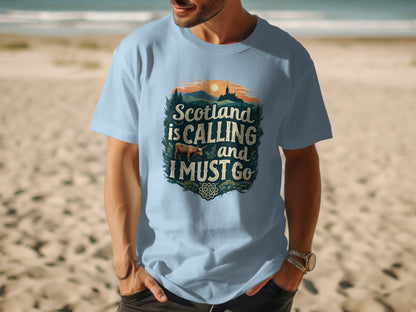 Scotland is Calling and I Must Go Quote Graphic T-Shirt - Living Stone Gifts