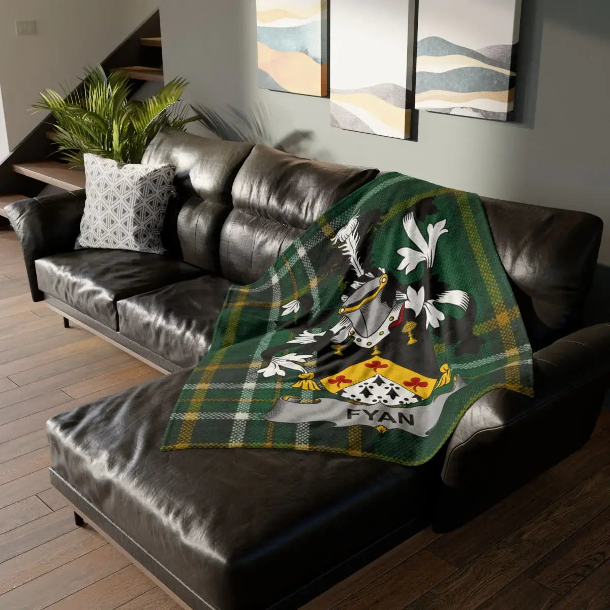 Custom Family Crest Tartan Personalized Blanket product