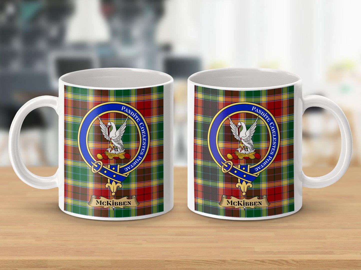 McKibben Scottish Clan Tartan Crest Design Mug - Living Stone Gifts