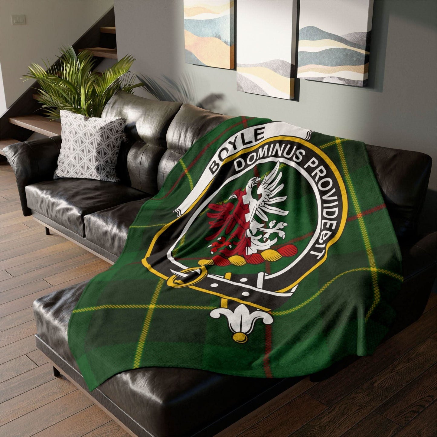 Boyle Clan Crest Scottish Tartan Blanket - Celtic Ancestry Gifts