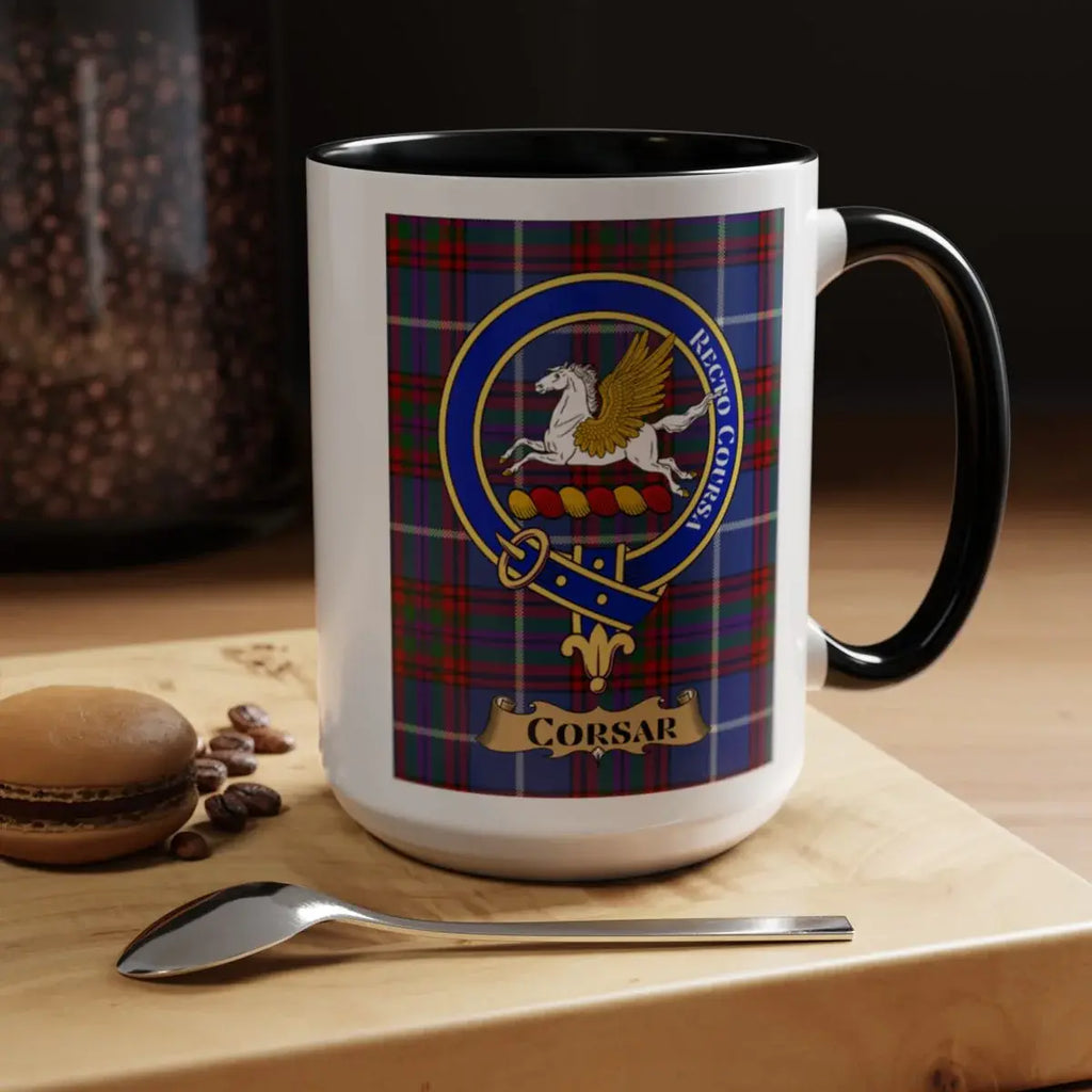 Corsar Family Crest Tartan Mug Coffee Cup
