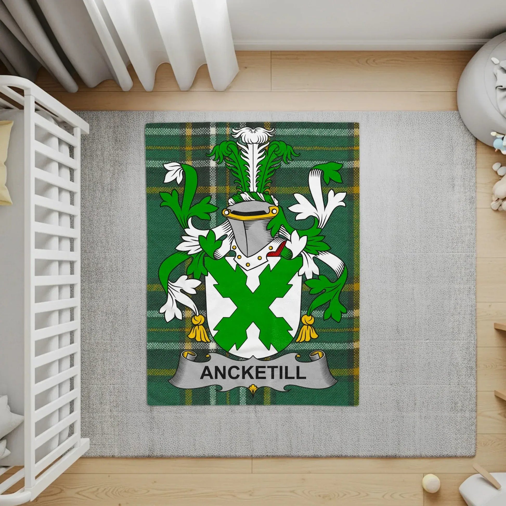 Ancketill Family Crest Coat of Arms Design Rug product