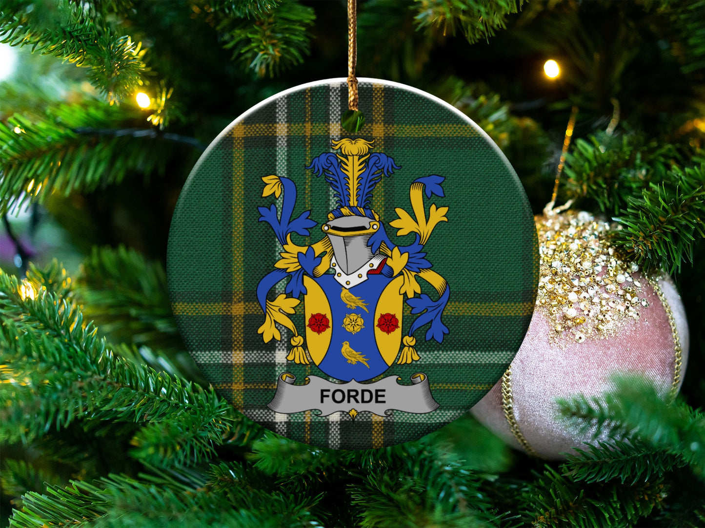Family Crest Personalized Christmas Ornament
