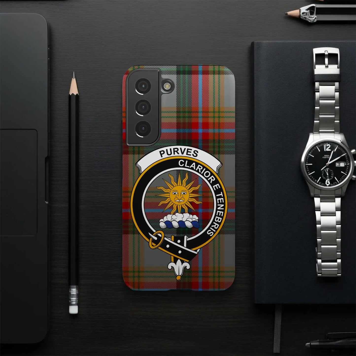 Purves Clarior Tenebris Tartan Phone Cover
