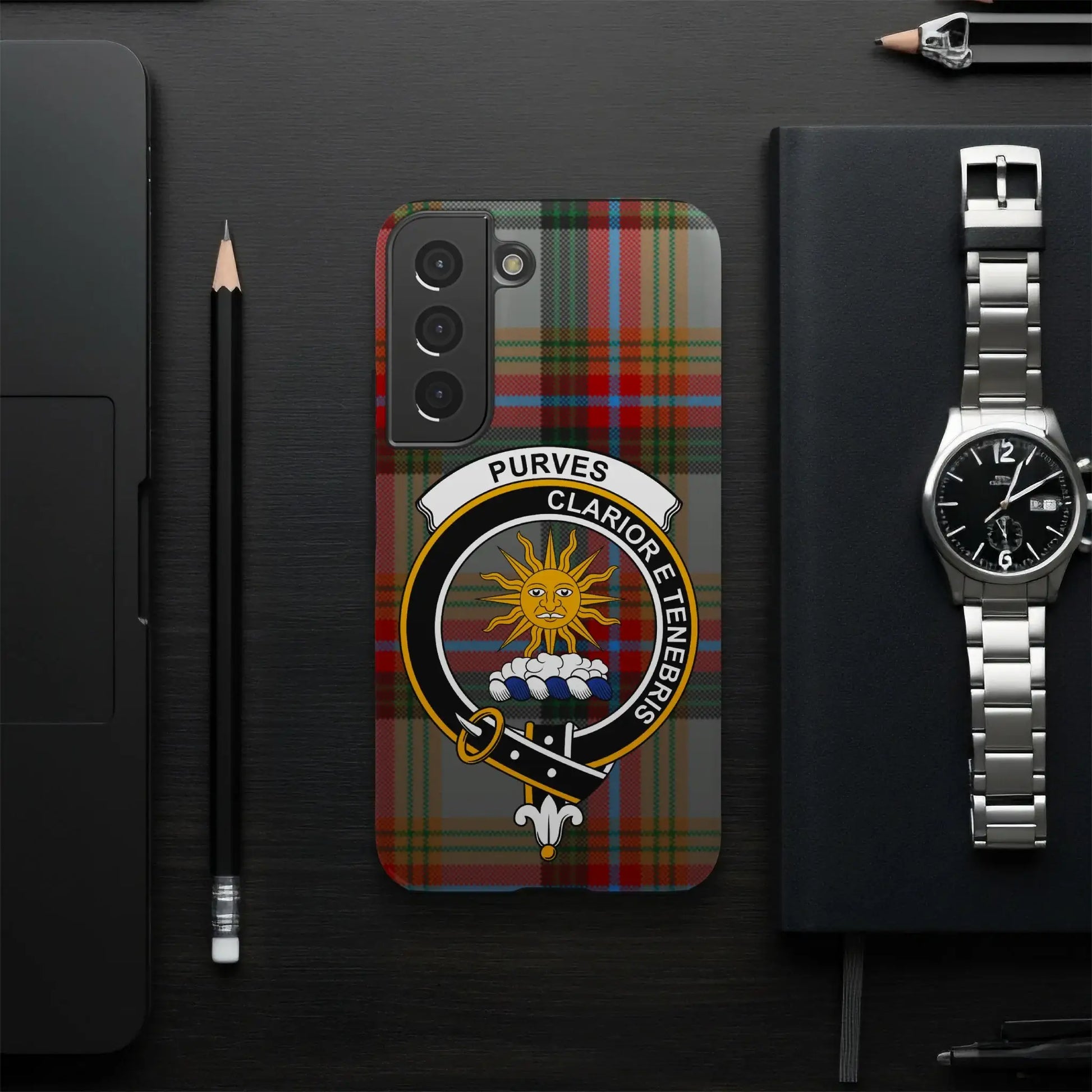 Purves Clarior Tenebris Tartan Phone Cover