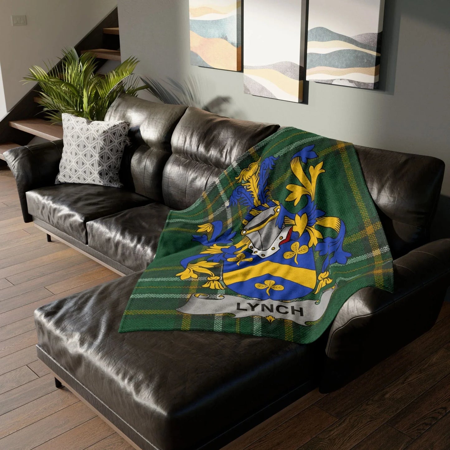 Lynch Surname Irish Coat Of Arms Tartan Blanket