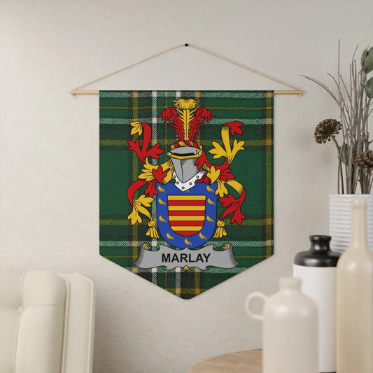 Custom Marlay Family Crest Tartan Wall Hanging product