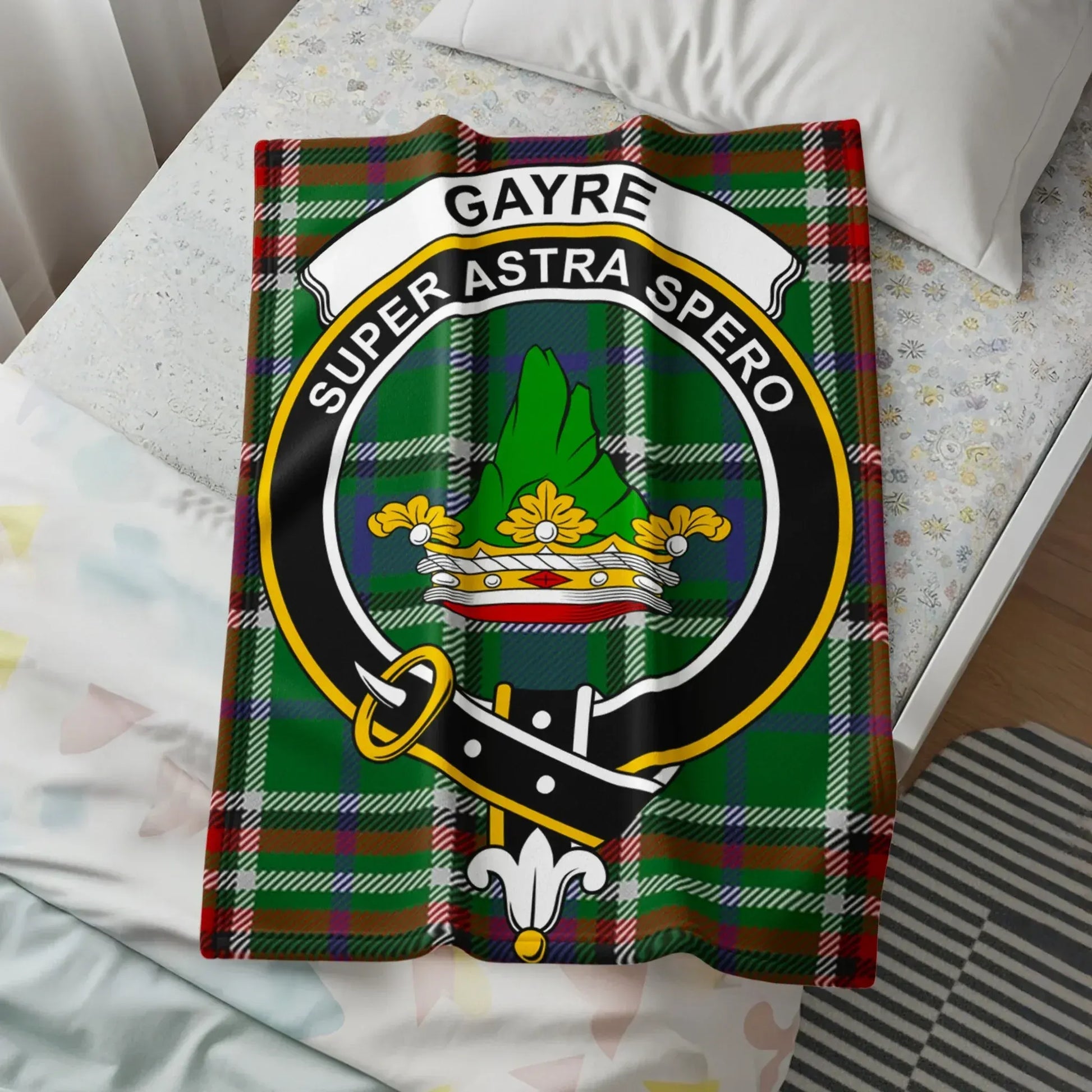 Gayre Tartan Crest Super Astra Spero Motto Blanket product