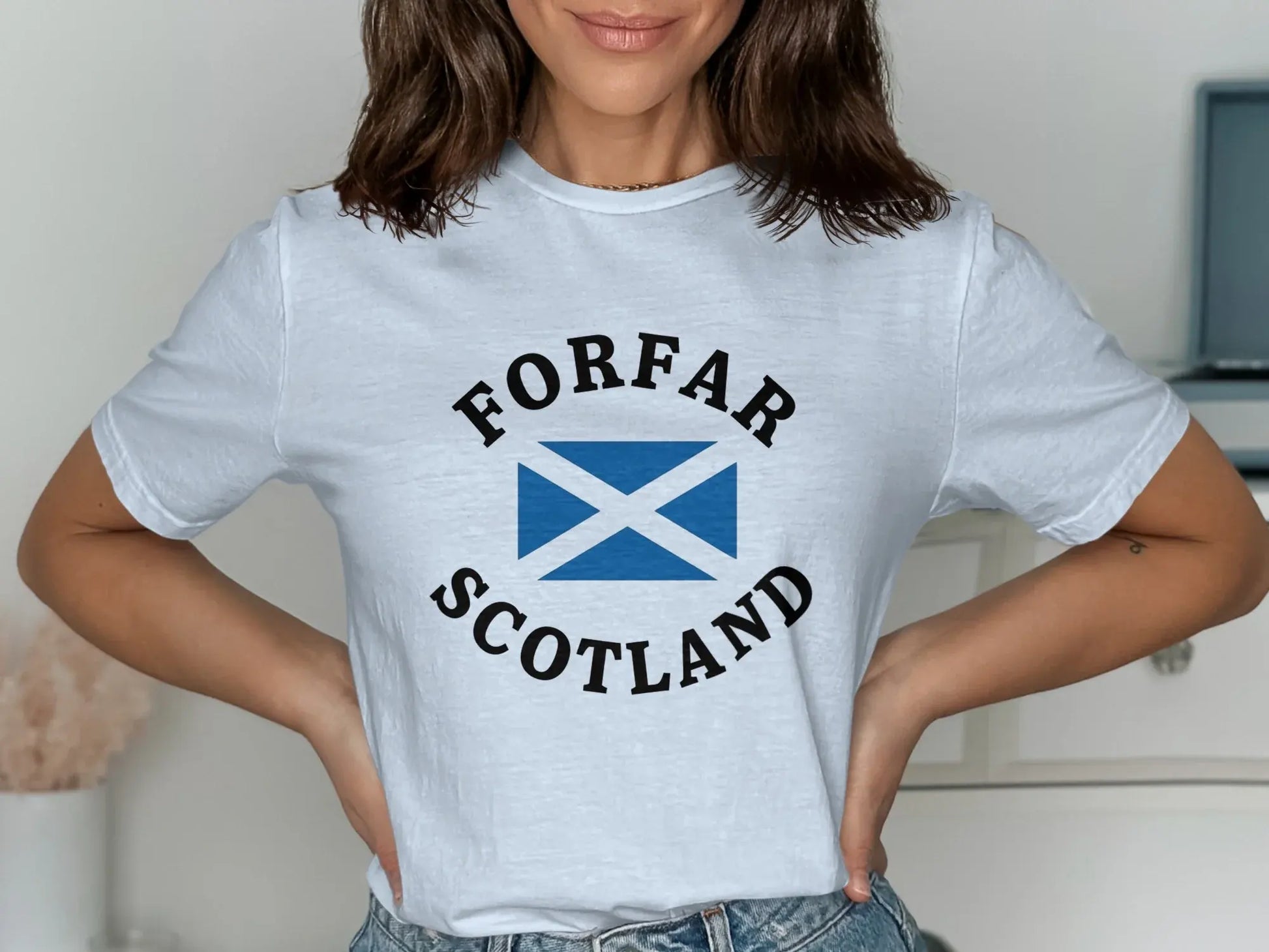 Forfar Scotland Flag Women's T-shirt apparel product