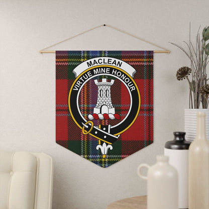 Maclean Clan Scottish Tartan Motif Wall Pennant - Celtic Ancestry Gifts