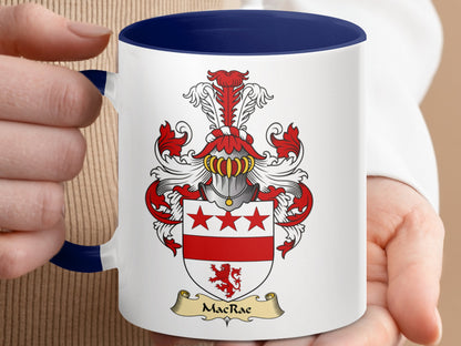 MacRae Family Crest Clan History Accent Coffee Mug - Living Stone Gifts