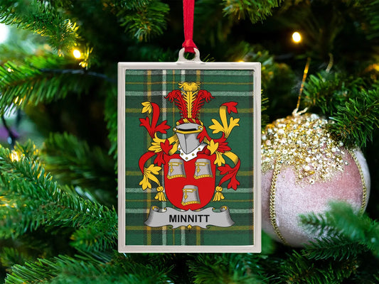 Minnitt Family Crest Christmas Ornament product type