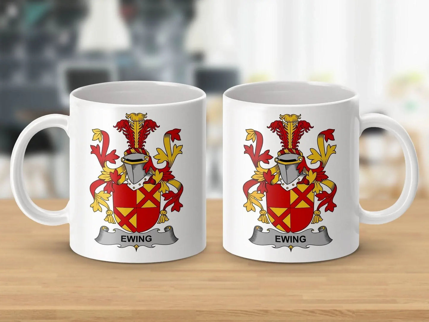 Ewing Surname Irish Family Crest Mug - Celtic Ancestry Gifts