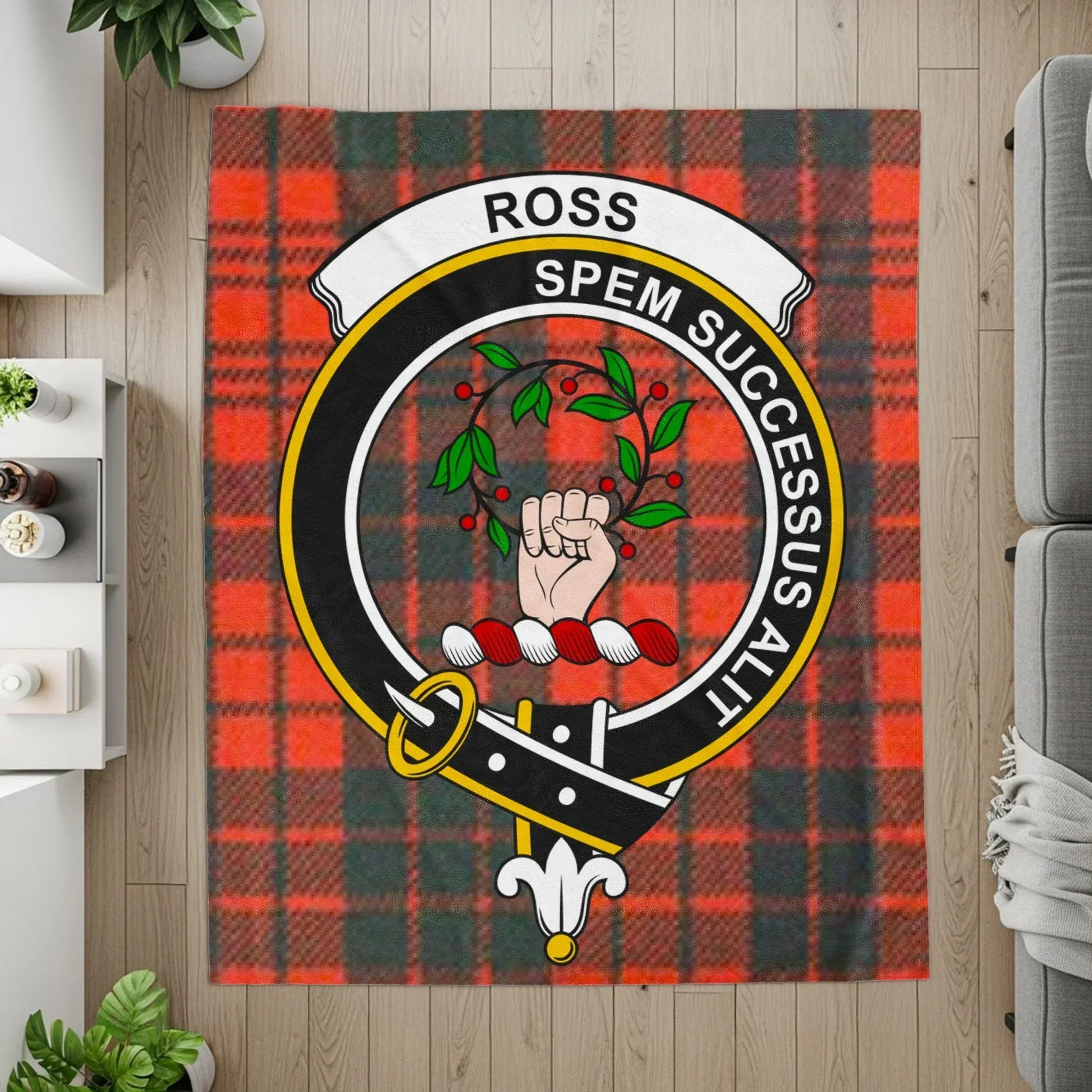 Spem Successus Ali Ross Tartan Plaid Blanket product type